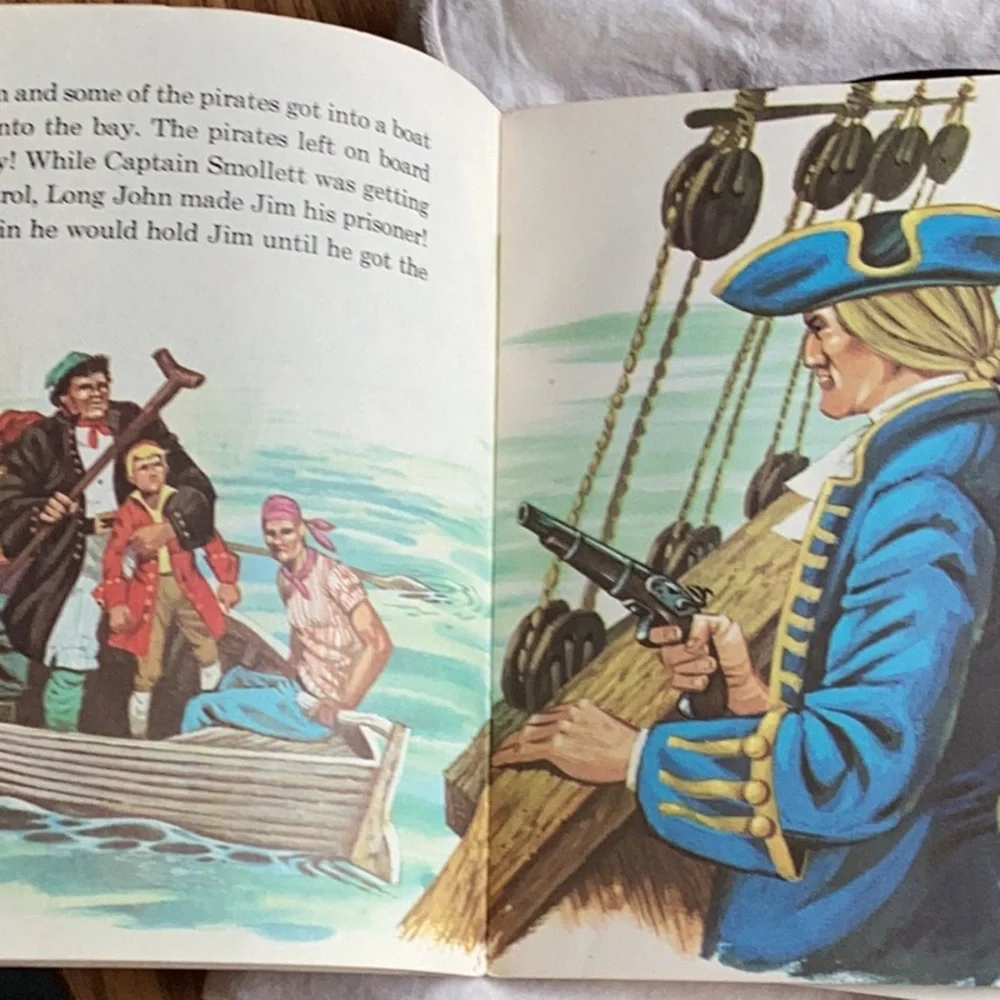 🏴‍☠️ Treasure Island, Walt Disney 24 page BOOK w/ 33 Record. VNPLVC